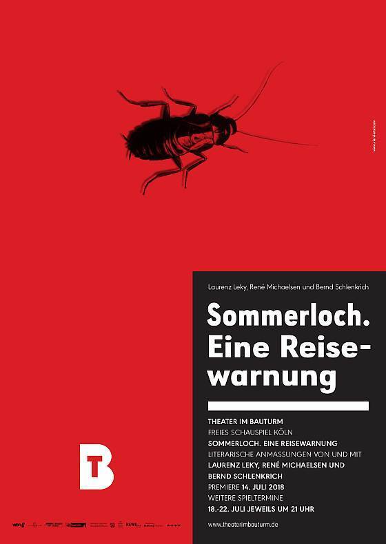Produktionsplakat von 'Sommerloch. Eine Reisewarnung' mit dem Motiv einer Kakerlake Produktionsplakat von 'Sommerloch. Eine Reisewarnung' mit dem Motiv einer Kakerlake