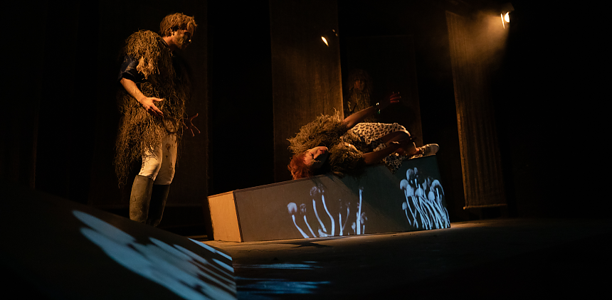 Mario Neumann, Fiona Metscher und Henning Nierstenhöfer in 'Von Käfern und Menschen'